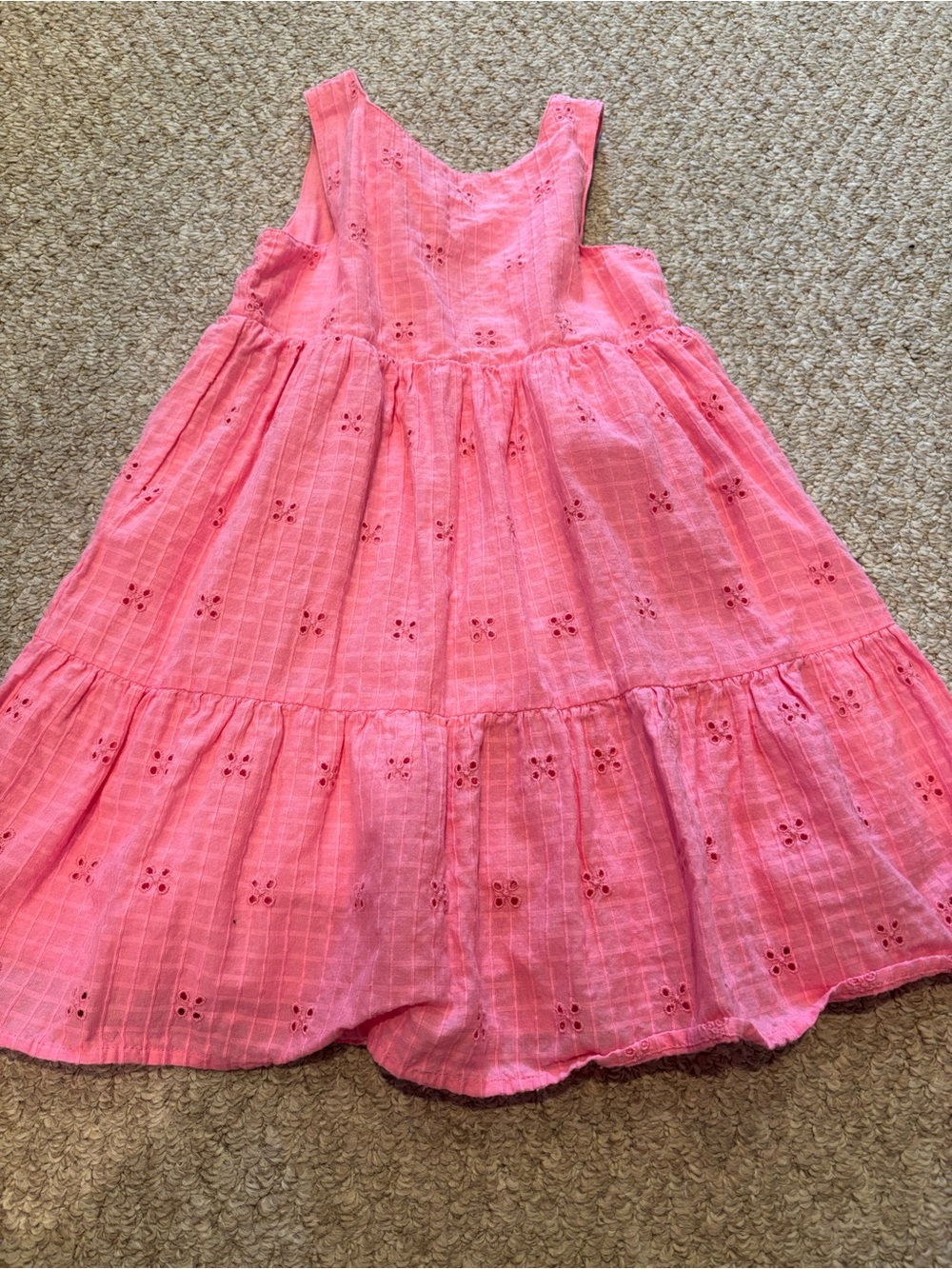Cat & Jack Bright Pink Eyelet Tiered Sundress